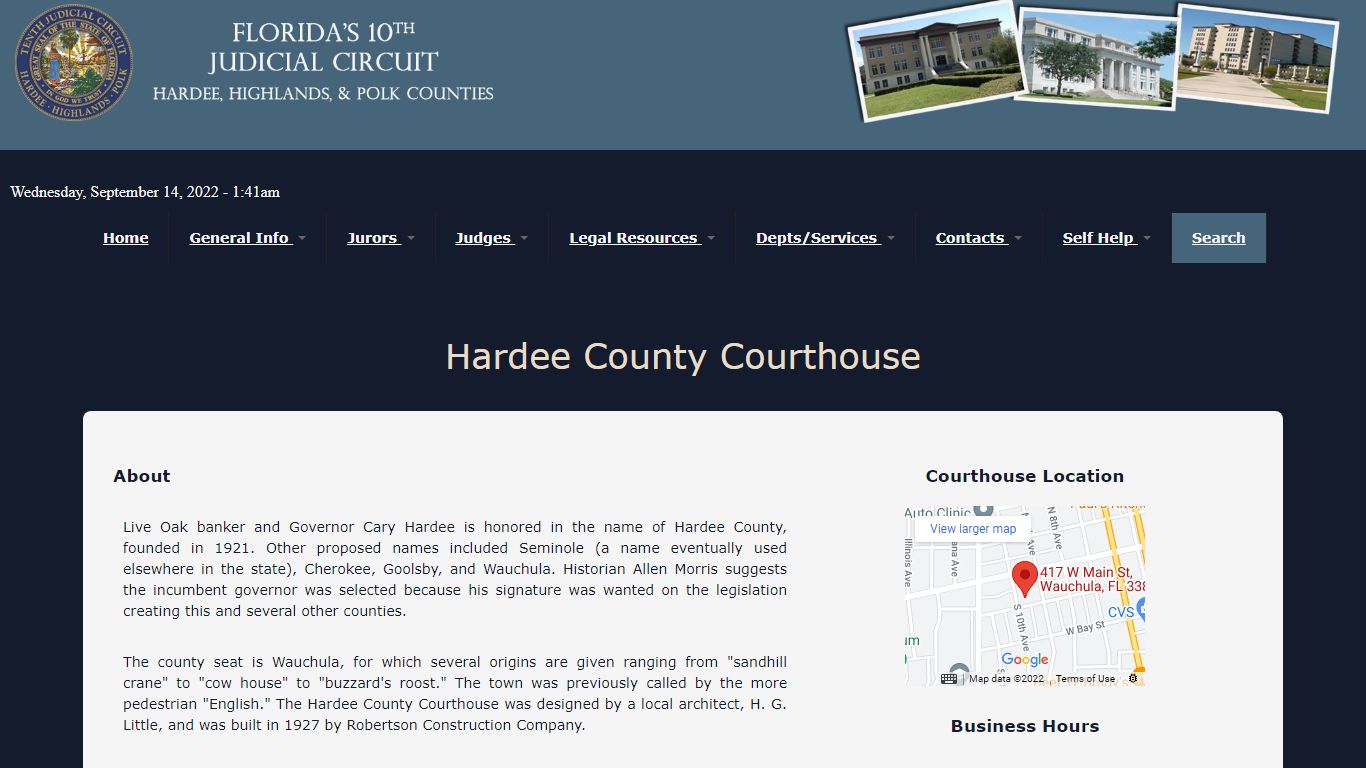 Hardee County Courthouse | 10th Judicial Circuit Court - Florida Courts